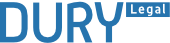DURY LEGAL in blauer Schrift